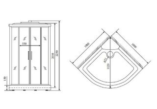 Душевая кабина Timo Standart T-6601SF Silver Fabric 100x100см